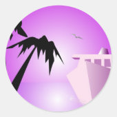 Bon Voyage Runder Aufkleber (Vorderseite)