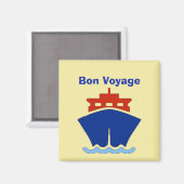 Bon Voyage, Ship, Text bearbeiten Magnet (Vorderseite/Rückseite)