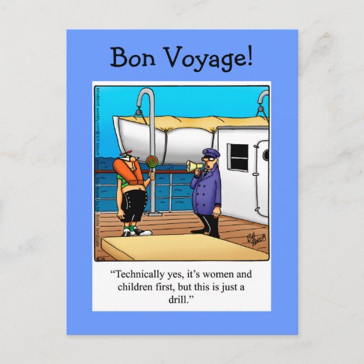 Bon Voyage Spaß Postkarte (Vorderseite)