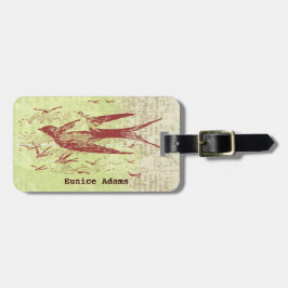 Bon Voyage Thumbelina Vintag Ephemera Collage Gepäckanhänger