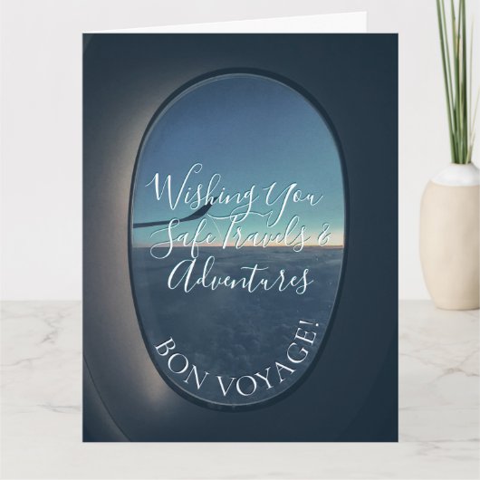 Bon Voyage! Window Seat Evening Sky Travels Wishes Karte (Vorderseite)