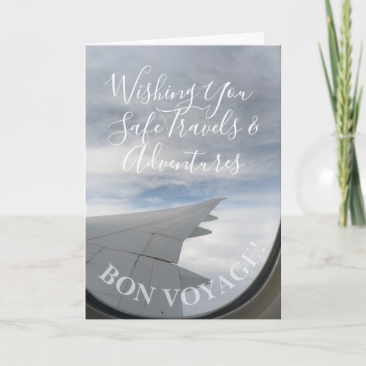 Bon Voyage! Window Seat Happy Travels Wishes Karte (Vorderseite)