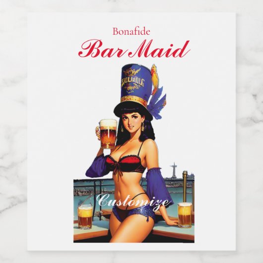 Bonafide Bar Maid Thunder_Cove  Weinetikett (Einzelnes Label)
