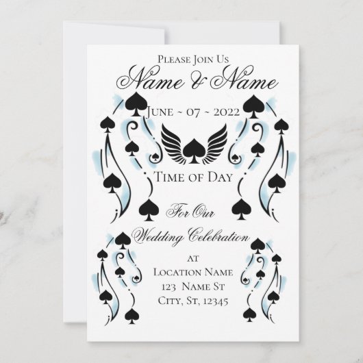 Bonafide Black Spades Tattoo Style Thunder_Cove Einladung (Vorderseite)