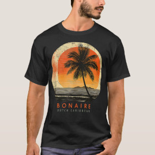 Bonaire Beach Vacation Trip Vintag Palm Tree Sonne T-Shirt
