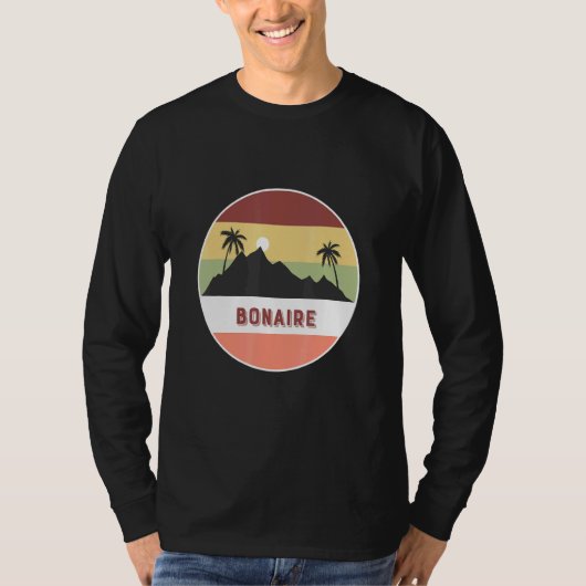 Bonaire Berg Und Palmen T-Shirt (Vorderseite)