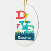 Bonaire Dive - farbenfrohe Scuba Keramik Ornament (Links)