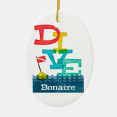 Bonaire Dive - farbenfrohe Scuba Keramik Ornament (Vorne)