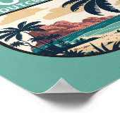 Bonaire Dutch Antilles Retro Emblem Poster (Ecke)