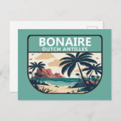 Bonaire Dutch Antilles Retro Emblem Postkarte (Vorne/Hinten)