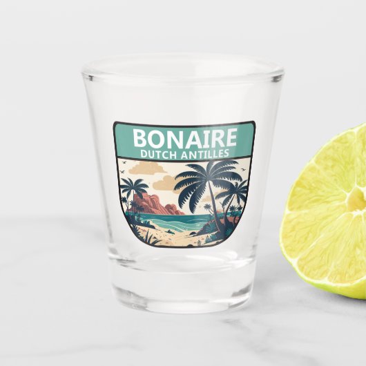 Bonaire Dutch Antilles Retro Emblem Schnapsglas