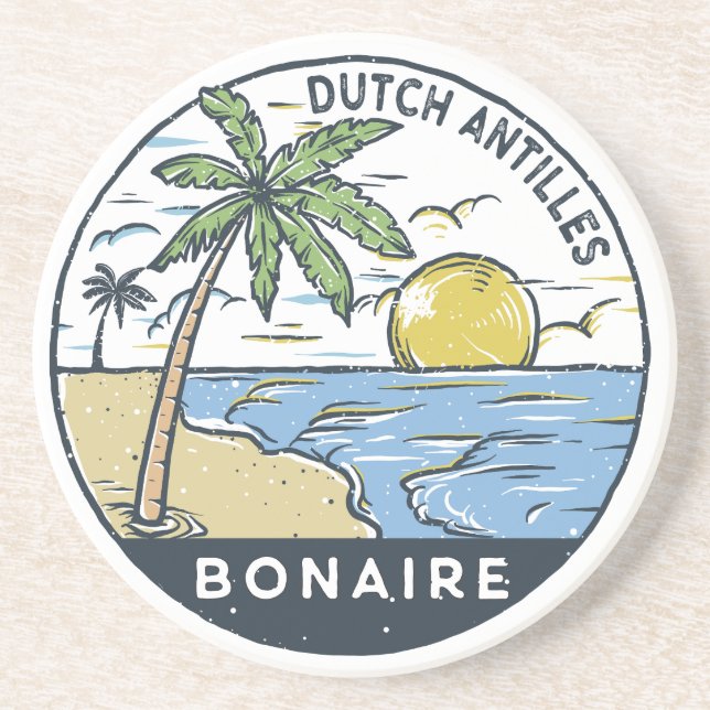 Bonaire Dutch Antilles Vintag Getränkeuntersetzer (Vorne)