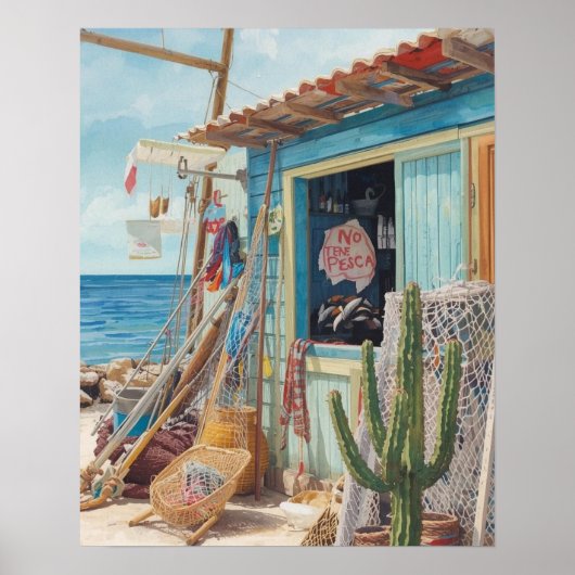 Bonaire-Fischhütte ausverkauft Poster (Vorne)