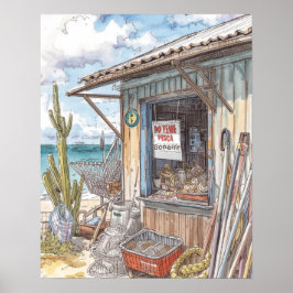 Bonaire Fischhütte ausverkauft Poster