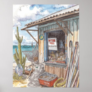 Bonaire Fischhütte ausverkauft Poster