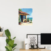 Bonaire Fischhütte ausverkauft Poster (Heimbüro)