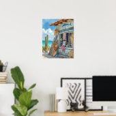 Bonaire Fischhütte ausverkauft Poster (Heimbüro)