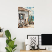 Bonaire Fischhütte Poster (Heimbüro)