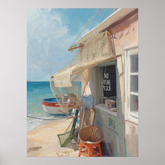 Bonaire Fischhütte Poster (Vorne)