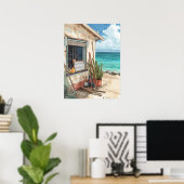 Bonaire Fischhütte Poster (Heimbüro)