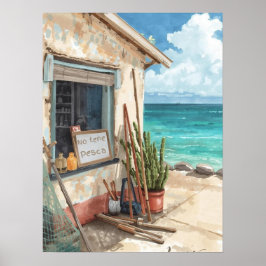 Bonaire Fischhütte Poster