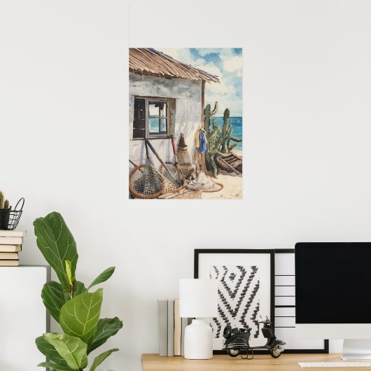 Bonaire fish shack poster (Heimbüro)