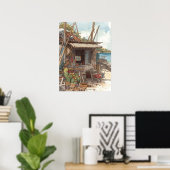 Bonaire fish shack poster (Heimbüro)