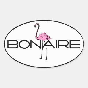 Bonaire-Flamingo Ovaler Aufkleber