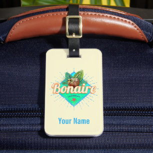 Bonaire Karibik Retro Urlaub Vintage Insel Gepäckanhänger