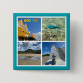 Bonaire Landschaftliche FotoCollage Button (Vorderseite)