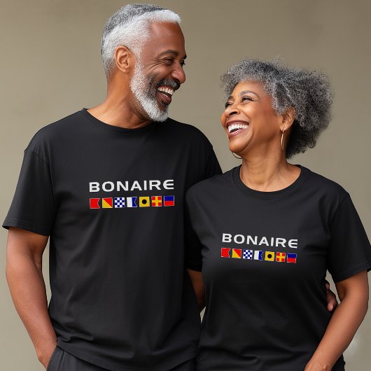 Bonaire Nautic Maritime Segelfahnen Dunkle Farbe T-Shirt