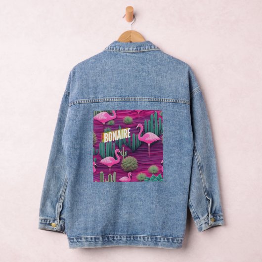 Bonaire rosa Flamingos Jeansjacke (Hangar)