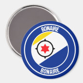 Bonaire Round Emblem Magnet (Vorderseite/Rückseite)
