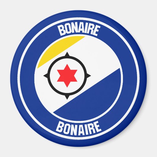 Bonaire Round Emblem Magnet (Vorne)