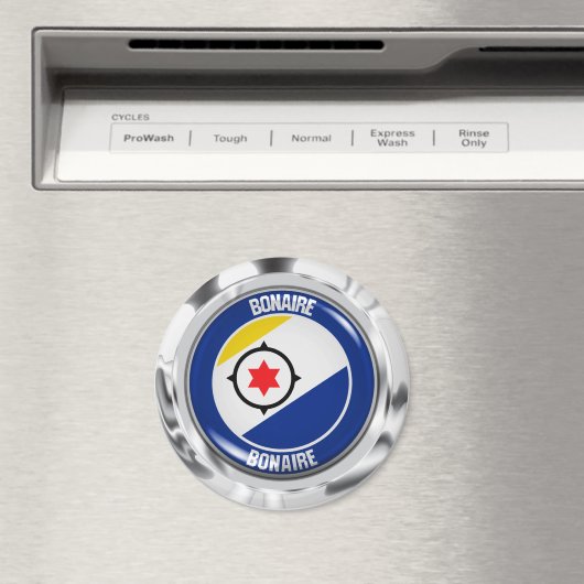 Bonaire Round Emblem Magnet (In Situ (Geschirrspüler))