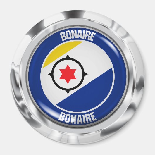 Bonaire Round Emblem Magnet (Vorne)
