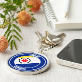 Bonaire Round Emblem Schlüsselanhänger (Seite)