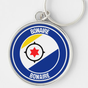 Bonaire Round Emblem Schlüsselanhänger