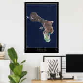 Bonaire Satellite Poster Map (Heimbüro)