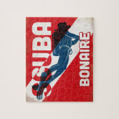 Bonaire Scuba Diver - Blue Retro Puzzle (Vertikal)