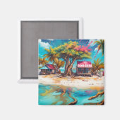 Bonaire-Strandhütte Magnet (Vorderseite/Rückseite)