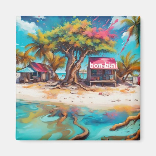 Bonaire-Strandhütte Magnet (Vorne)