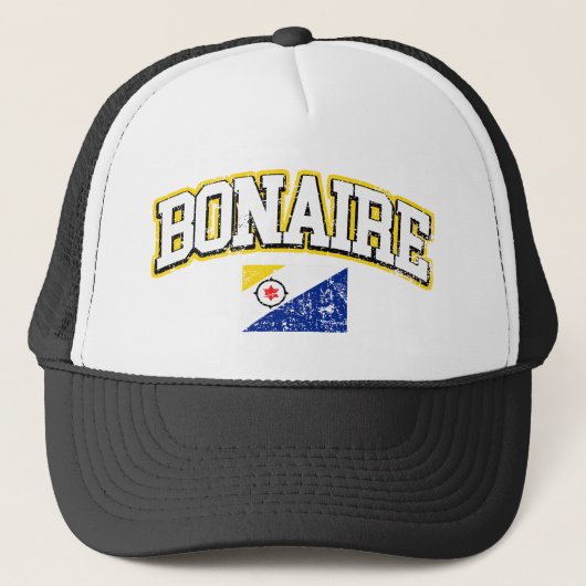 Bonaire Vintag Flag Truckerkappe (Vorderseite)