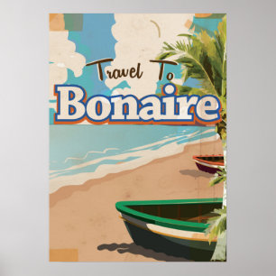Bonaire Vintage Reise Poster Kunst.