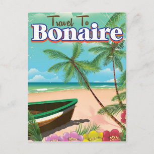 Bonaire Vintage-Reiseposter-Kunst. Postkarte