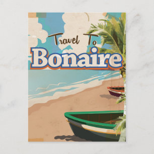 Bonaire Vintage-Reiseposter-Kunst. Postkarte