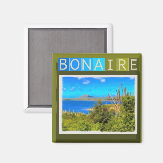 Bonaire Watercolor Magnet (Vorderseite/Rückseite)