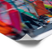 Bonaire wind surfers poster (Ecke)