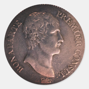 Bonaparte 1802 Silbermünze Klassischer Rundaufkleb Runder Aufkleber