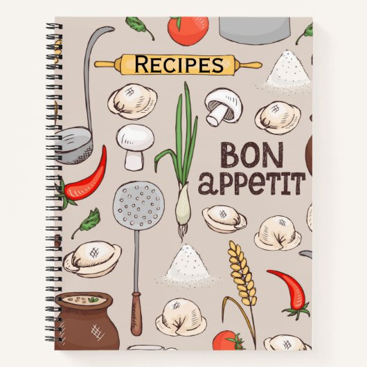 Bonappetit Rezept-Notebook Notizblock (Vorderseite)